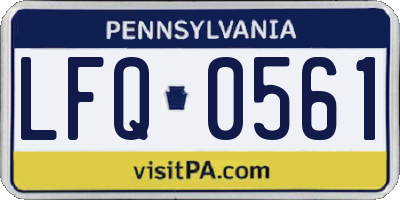 PA license plate LFQ0561