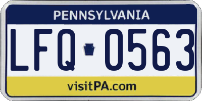 PA license plate LFQ0563