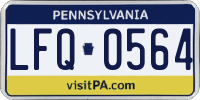 PA license plate LFQ0564
