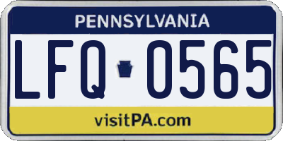 PA license plate LFQ0565