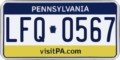 PA license plate LFQ0567