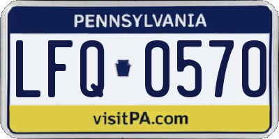 PA license plate LFQ0570
