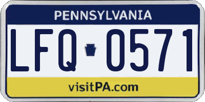 PA license plate LFQ0571