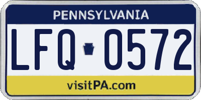 PA license plate LFQ0572