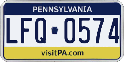 PA license plate LFQ0574