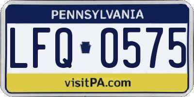 PA license plate LFQ0575