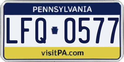 PA license plate LFQ0577