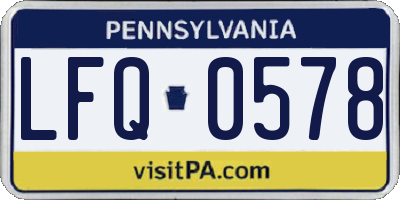 PA license plate LFQ0578