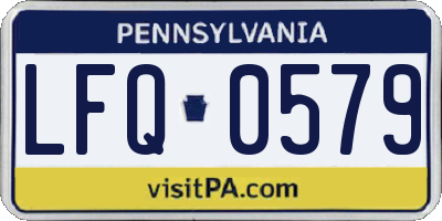 PA license plate LFQ0579
