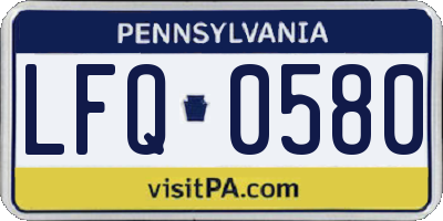 PA license plate LFQ0580