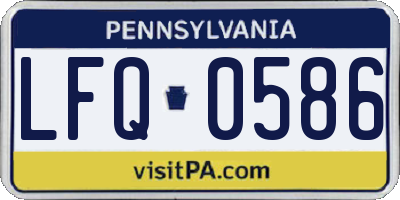 PA license plate LFQ0586