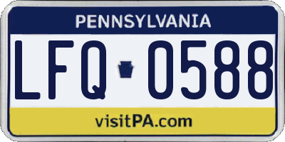 PA license plate LFQ0588