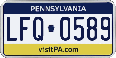 PA license plate LFQ0589