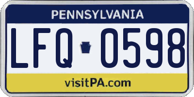 PA license plate LFQ0598