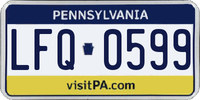 PA license plate LFQ0599