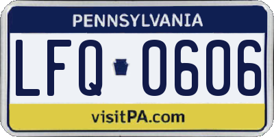 PA license plate LFQ0606