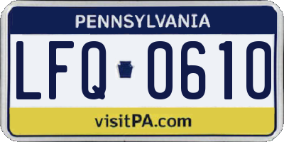 PA license plate LFQ0610