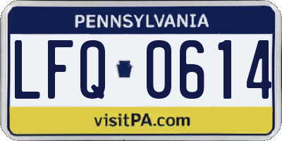 PA license plate LFQ0614