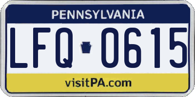 PA license plate LFQ0615