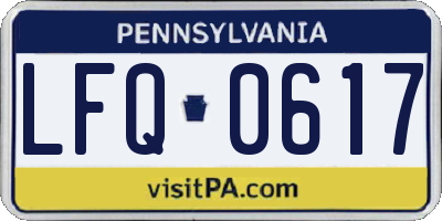 PA license plate LFQ0617