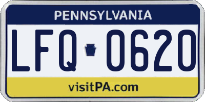 PA license plate LFQ0620