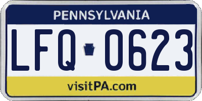 PA license plate LFQ0623