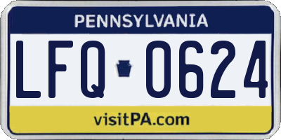 PA license plate LFQ0624