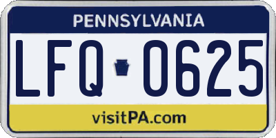 PA license plate LFQ0625
