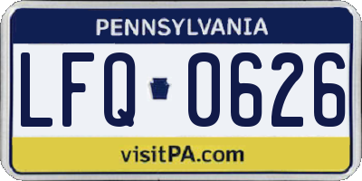 PA license plate LFQ0626