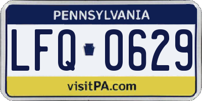 PA license plate LFQ0629