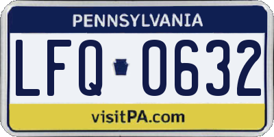 PA license plate LFQ0632