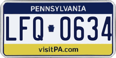 PA license plate LFQ0634