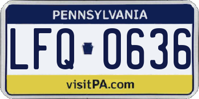 PA license plate LFQ0636