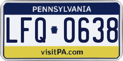 PA license plate LFQ0638