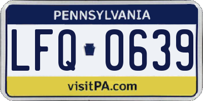 PA license plate LFQ0639