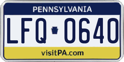 PA license plate LFQ0640