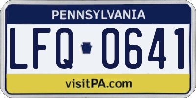 PA license plate LFQ0641