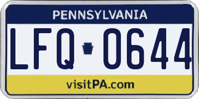 PA license plate LFQ0644