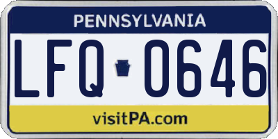 PA license plate LFQ0646
