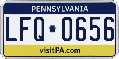 PA license plate LFQ0656