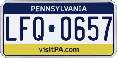 PA license plate LFQ0657
