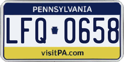 PA license plate LFQ0658