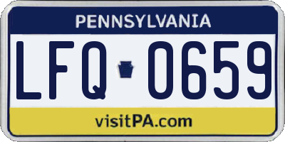 PA license plate LFQ0659