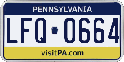 PA license plate LFQ0664