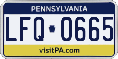 PA license plate LFQ0665
