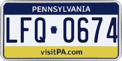 PA license plate LFQ0674