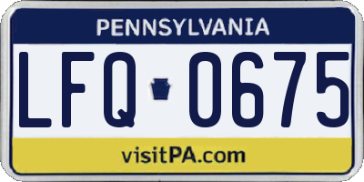 PA license plate LFQ0675