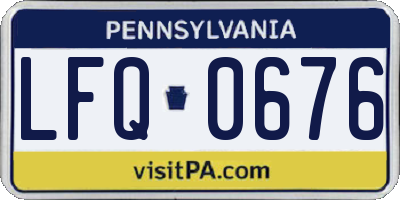 PA license plate LFQ0676