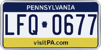 PA license plate LFQ0677