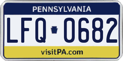 PA license plate LFQ0682